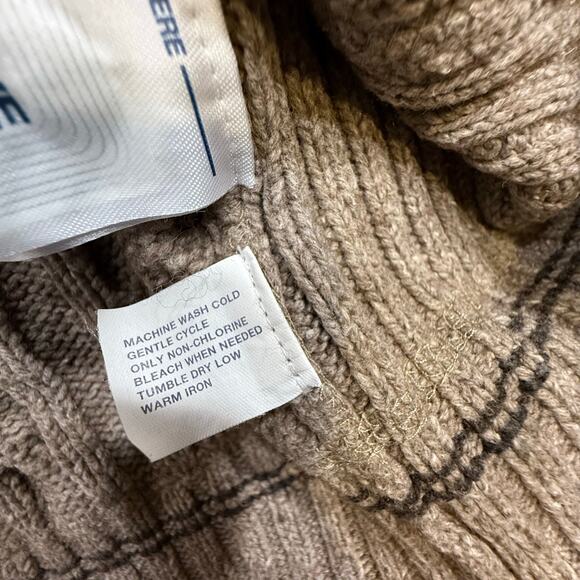 Vintage GAP Cable Knit Sweater Wool Blend Brown XXL Hong Kong Fishermancore Y2K - Picture 8 of 11